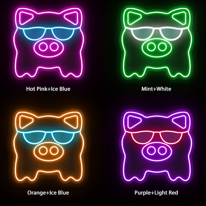 Cute Pig Anime Neon Sign