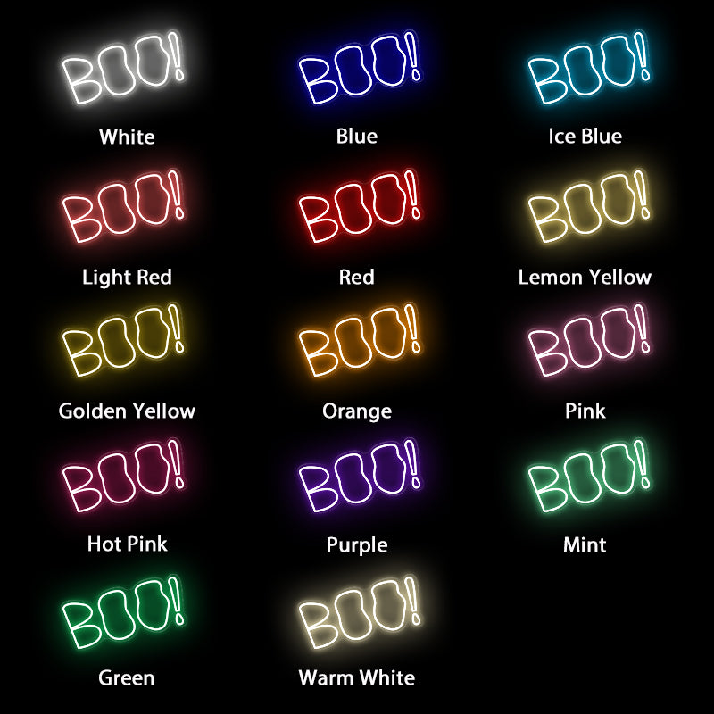 Boo Neon Sign For Halloween