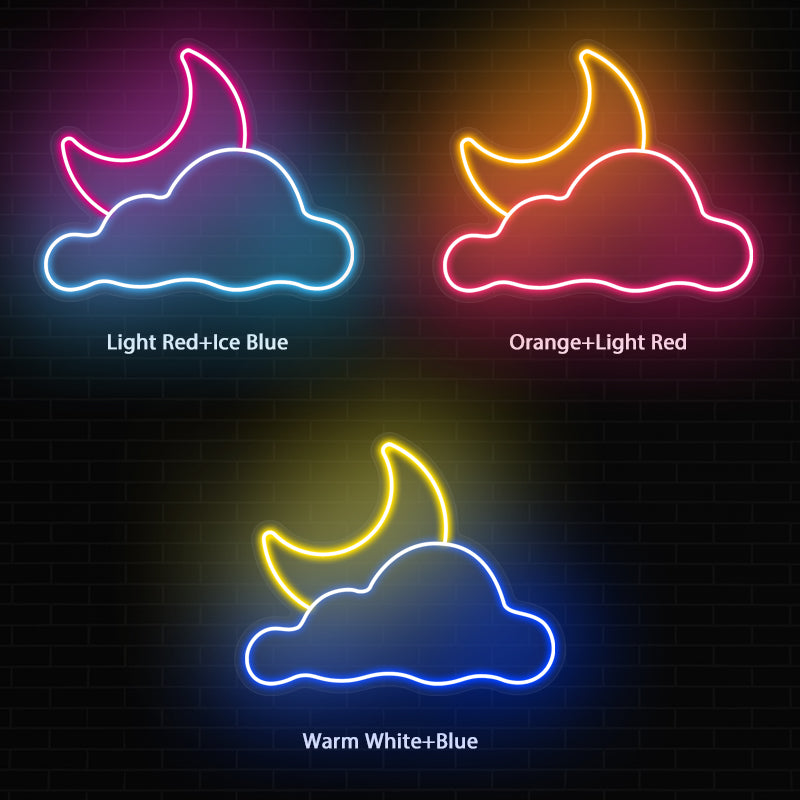 Moon Cloud Neon Sign For Babe Cave