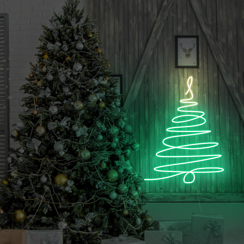 Panneau de sapin de Noël au néon pour décoration murale