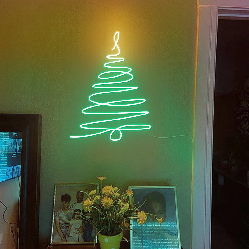 Neon Christmas Tree Sign For Wall Decoration