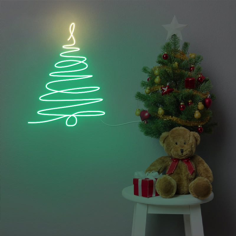 Neon-Weihnachtsbaumschild für Wanddekoration