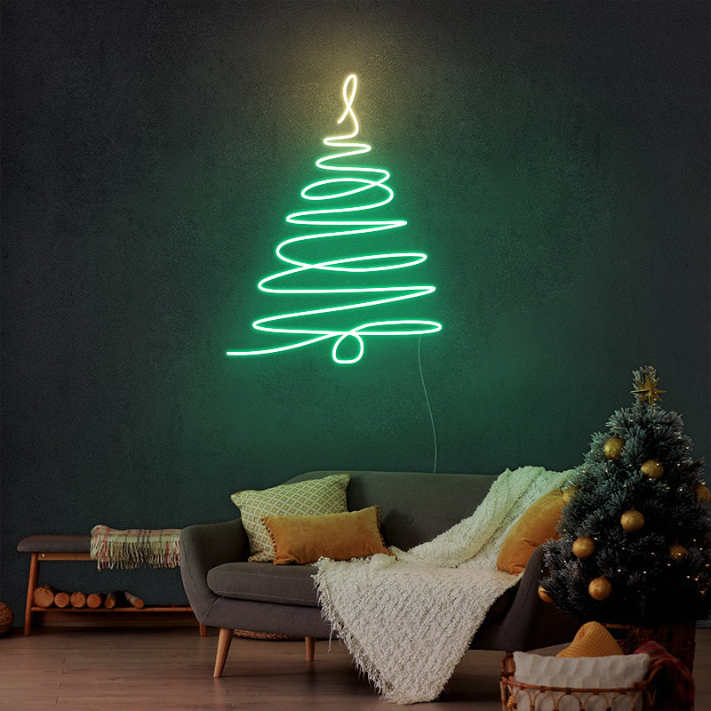 Neon Christmas Tree Sign For Wall Decoration