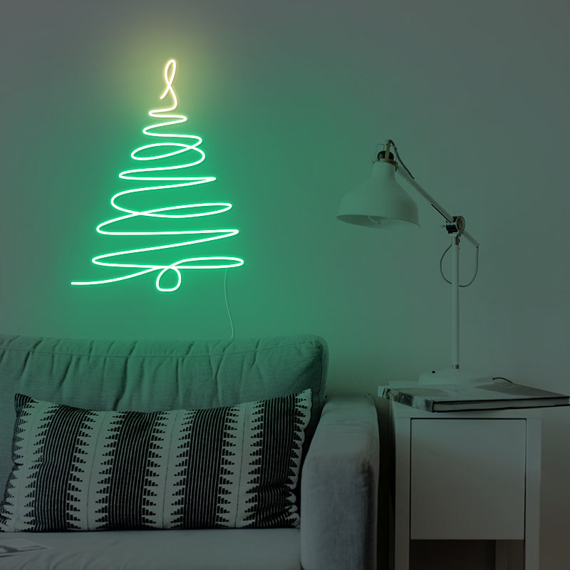 Neon Christmas Tree Sign For Wall Decoration