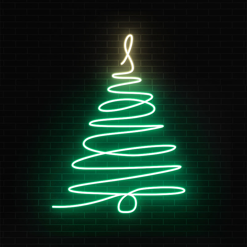 Neon Christmas Tree Sign For Wall Decoration