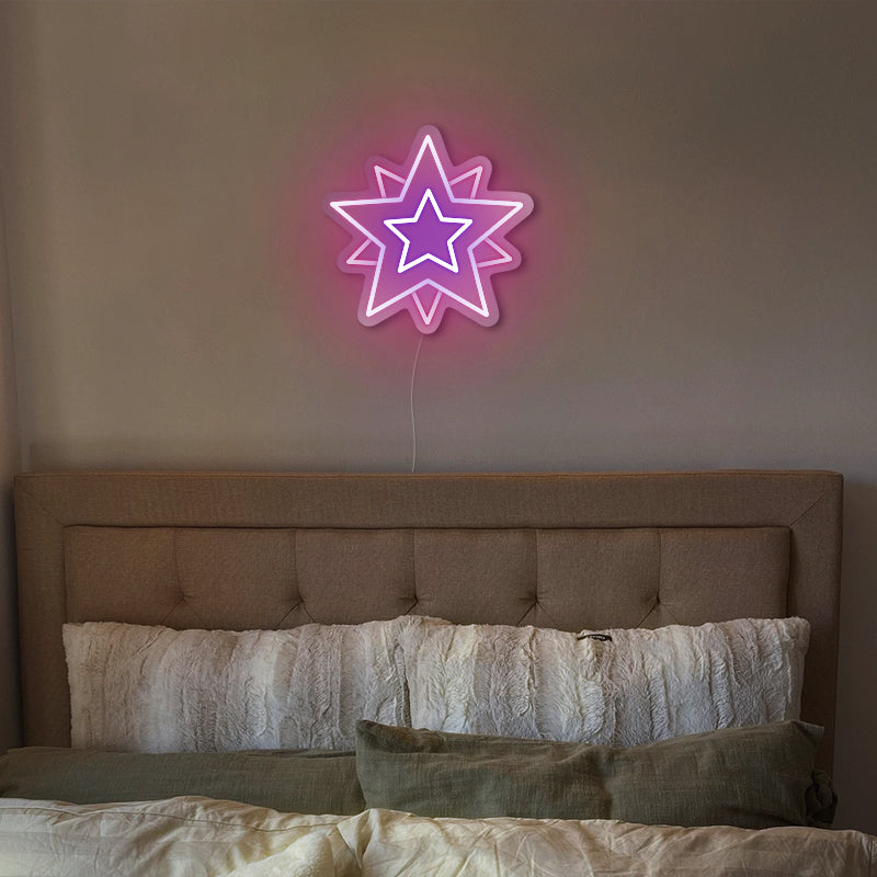 Panneau lumineux en forme d'étoile au néon pour la chambre