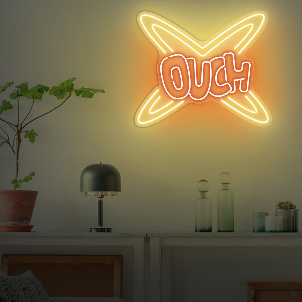 OUCH Gamer Neon Sign For Room Decor
