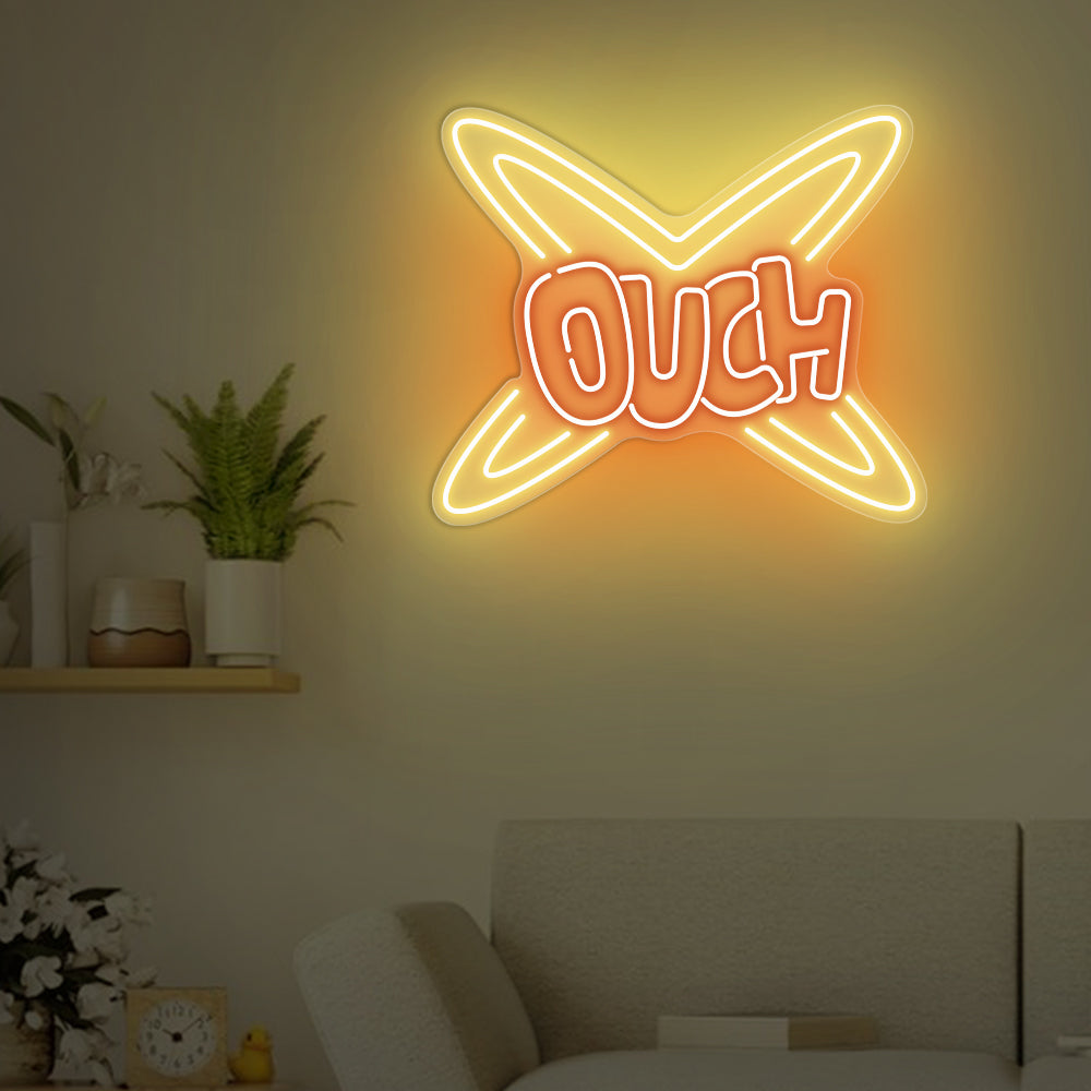 OUCH Gamer Neon Sign For Room Decor