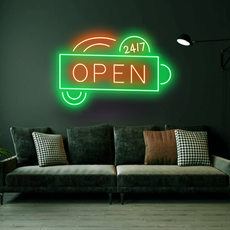 Open 24/7 Neon Open Signs For Stores