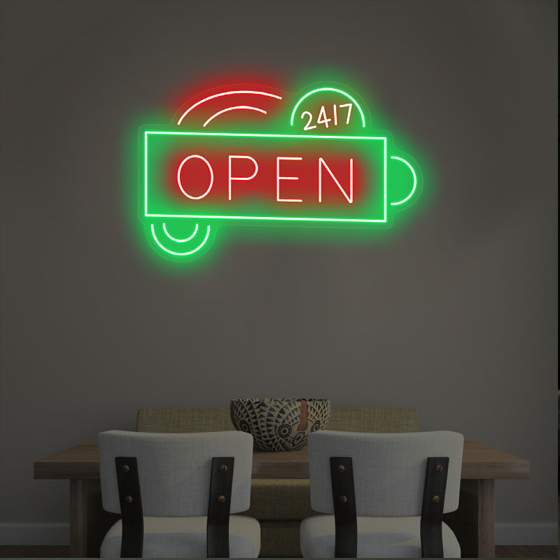 Open 24/7 Neon Open Signs For Stores