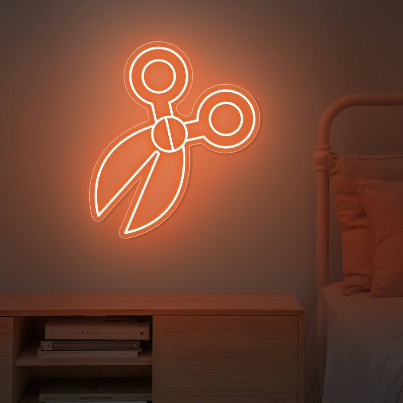 Scissors Neon Sign Wall Art For Business