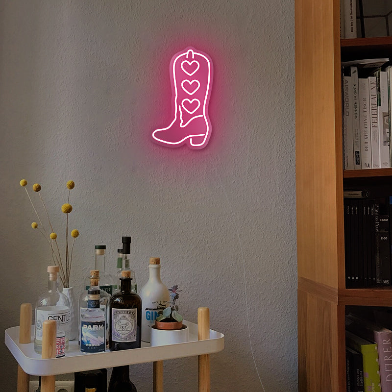 Cowboy Boots Neon Sign For Dorm Room