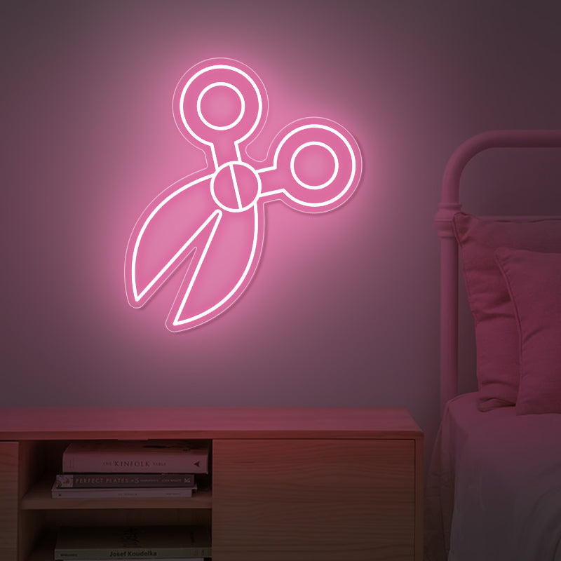 Scissors Neon Sign Wall Art For Business