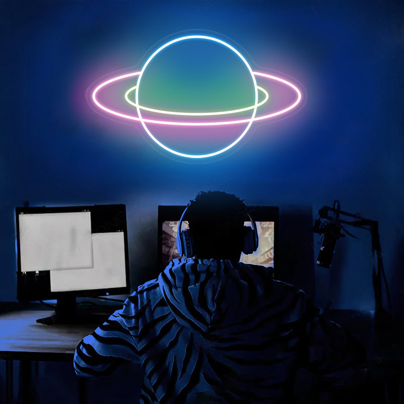 Planet Neon Zeichen für Schlafzimmer