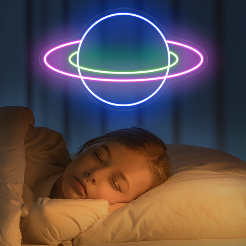 Planet Neon Zeichen für Schlafzimmer