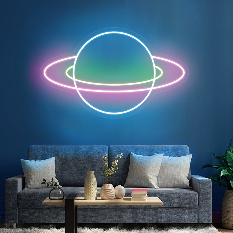 Planet Neon Zeichen für Schlafzimmer