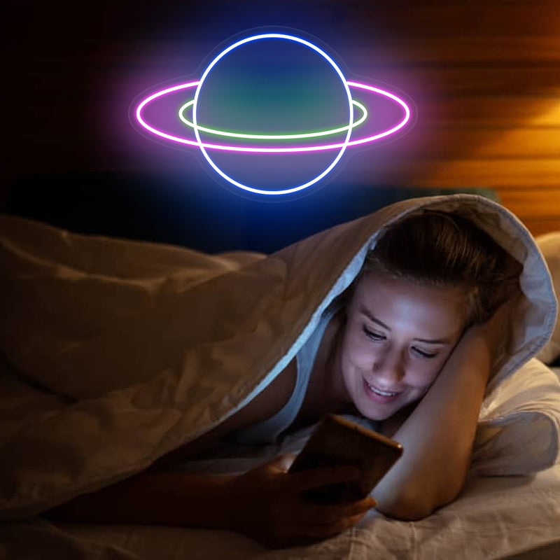 Planet Neon Zeichen für Schlafzimmer