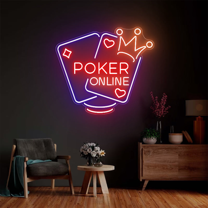 Poker Neon Sign For Game Room