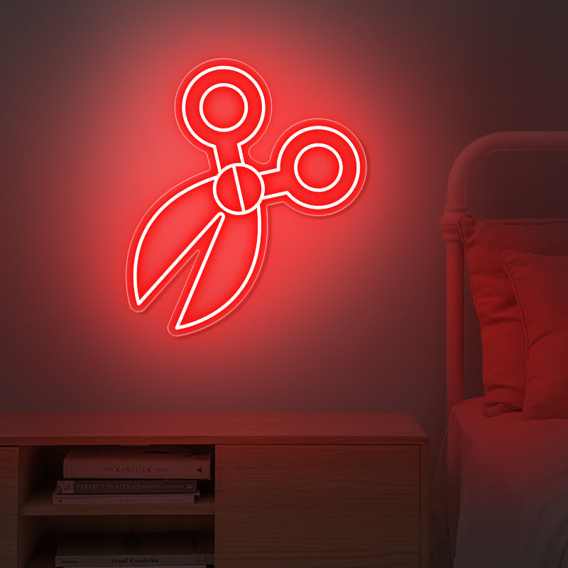 Red Scissors led Neon Sign