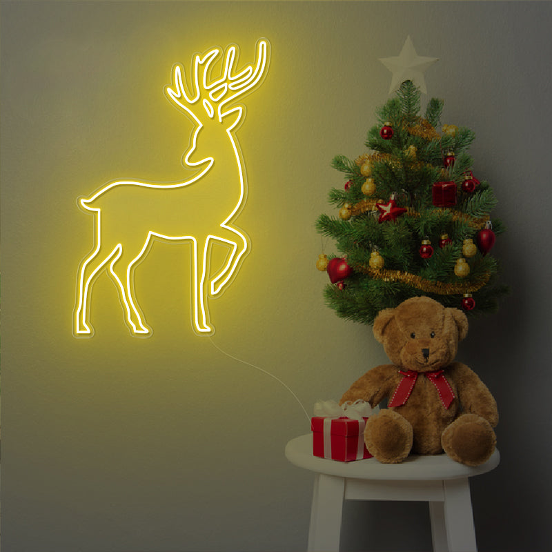 Reindeer Christmas Neon Sign For Home Decor
