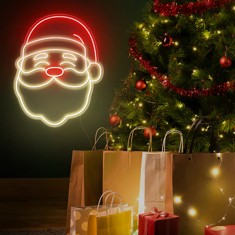 Santa Neonschild für Weihnachtsdeko