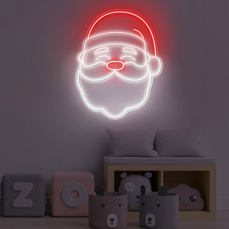 Santa Neonschild für Weihnachtsdeko