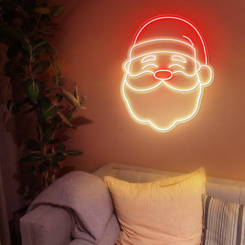 Santa Neon Sign For Christmas Decor