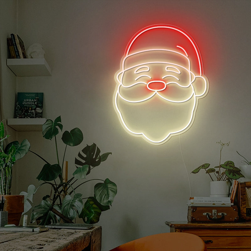 Santa Neon Sign For Christmas Decor