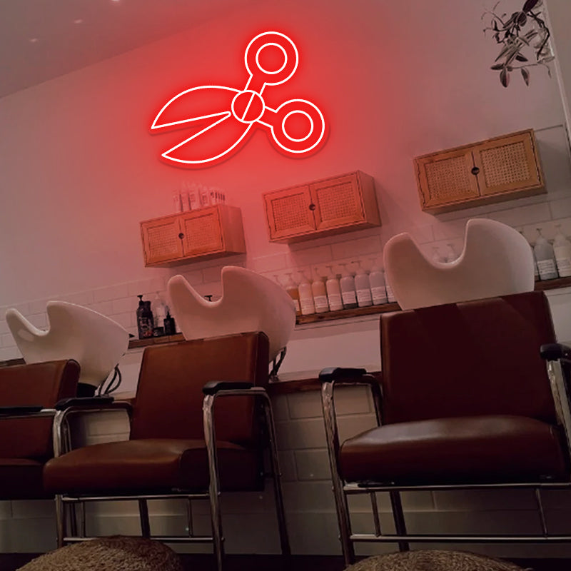 Scissors Neon Sign Wall Art For Business
