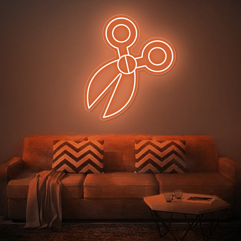 Scissors Neon Sign Wall Art For Business