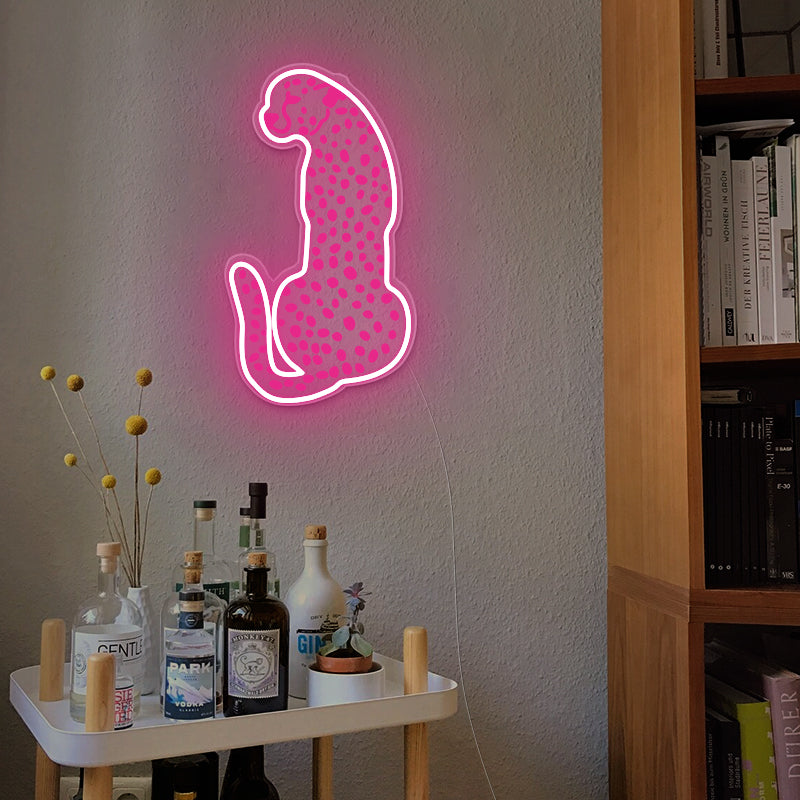 Cheetah Pink Neon Sign For Dorm Room