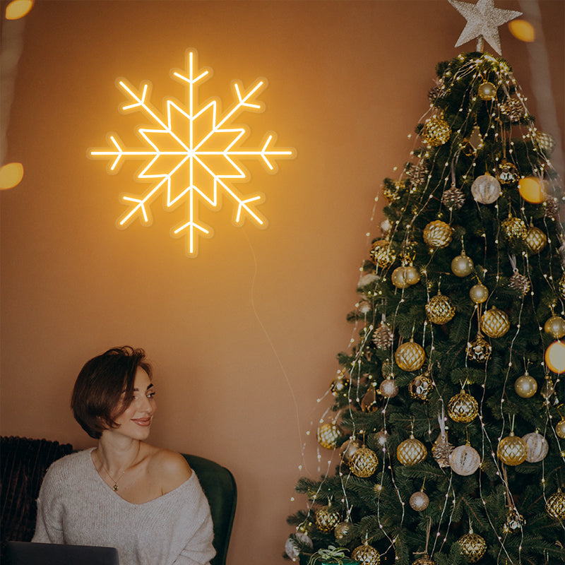 Snowflake Neon Sign For Winter Decor