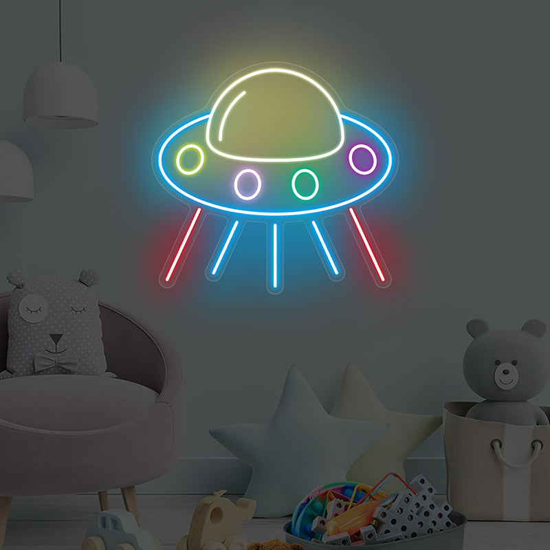 Spaceship Neon Sign For Bedroom