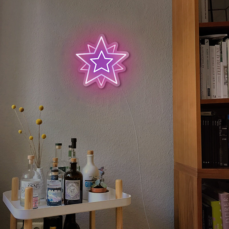 Panneau lumineux en forme d'étoile au néon pour la chambre