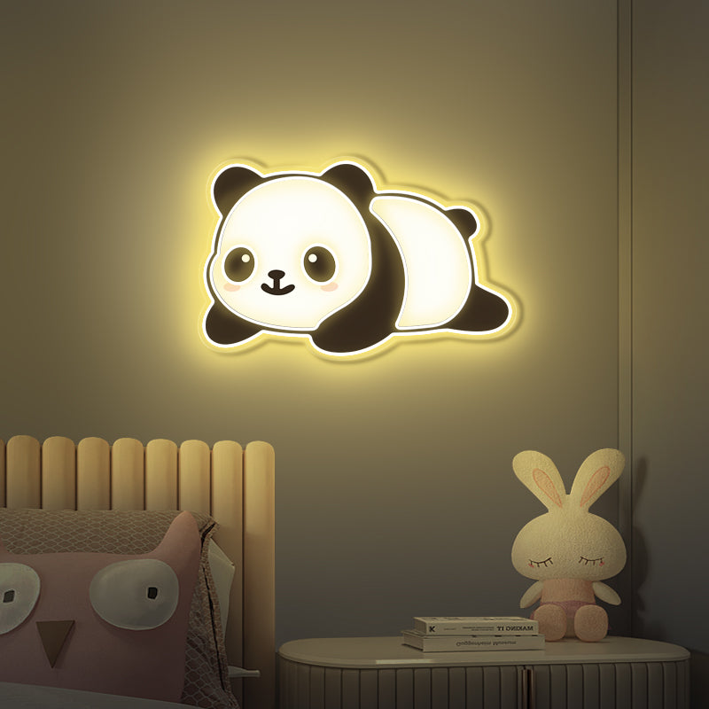 Enseigne au néon panda à impression UV pour chambre d'enfant