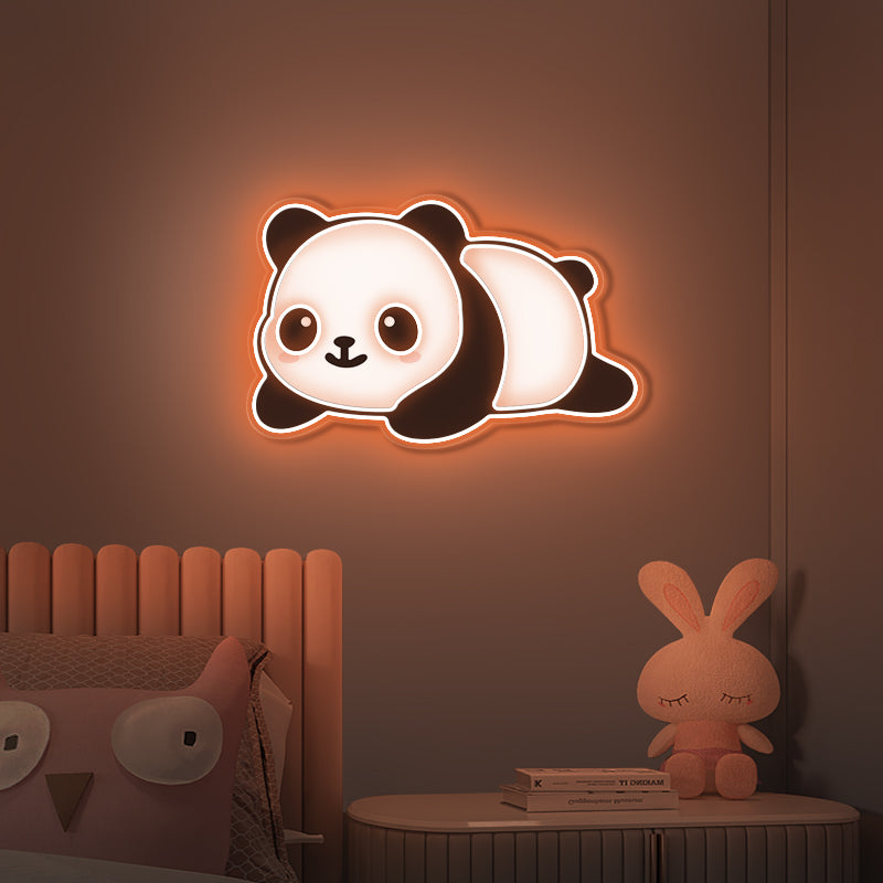 Enseigne au néon panda à impression UV pour chambre d'enfant