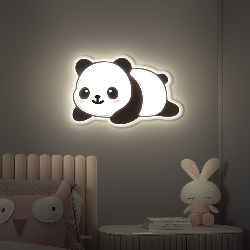 Enseigne au néon panda à impression UV pour chambre d'enfant