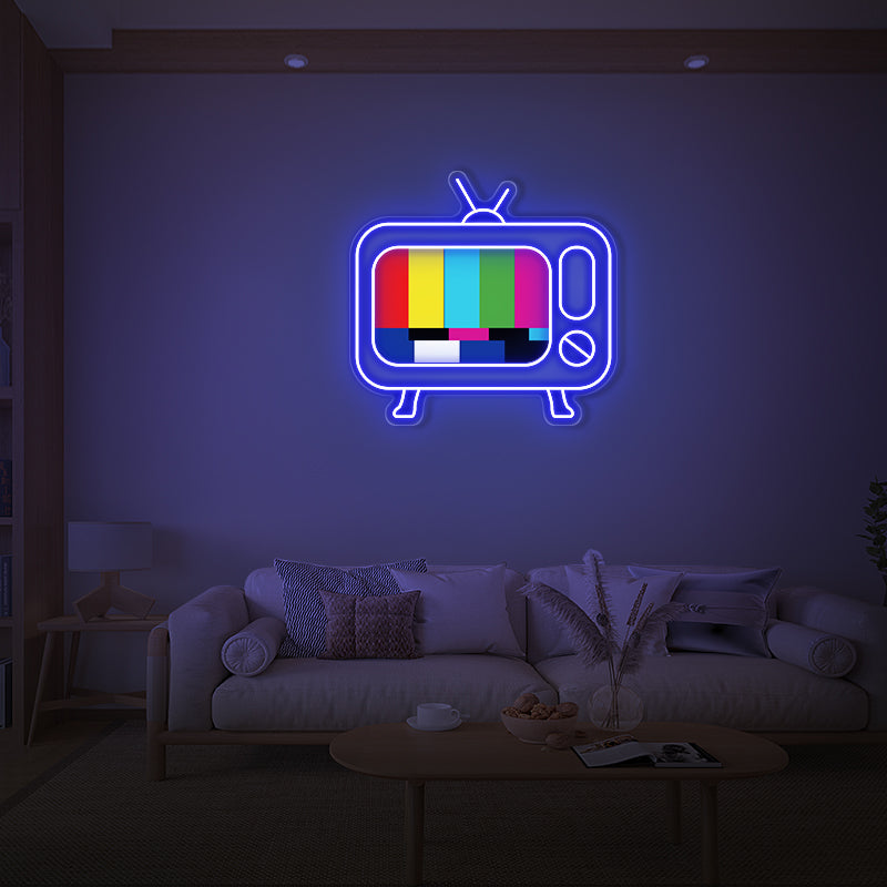 Enseigne au néon rétro TV à impression UV pour la maison