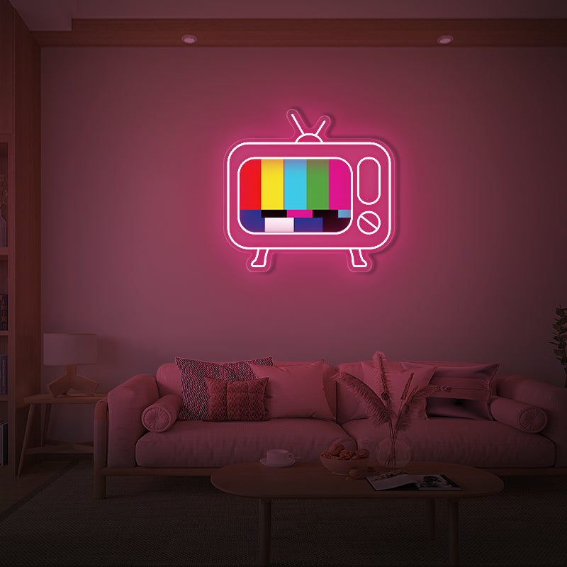 UV Printing Retro TV Neon Sign For Home