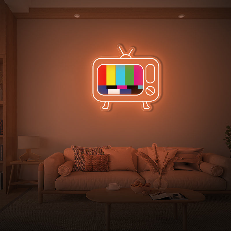 Enseigne au néon rétro TV à impression UV pour la maison