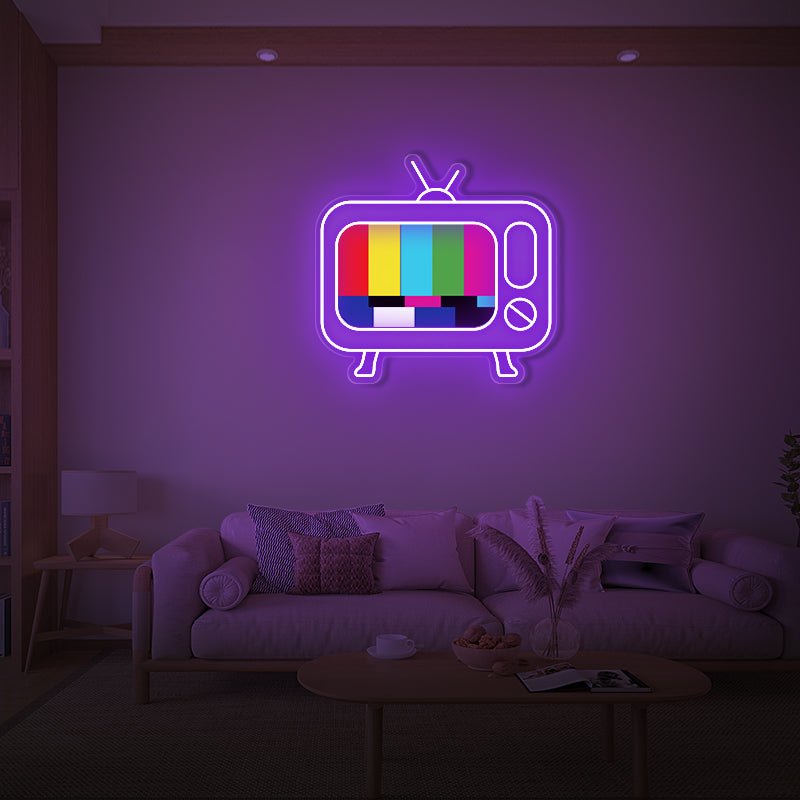 UV Printing Retro TV Neon Sign For Home