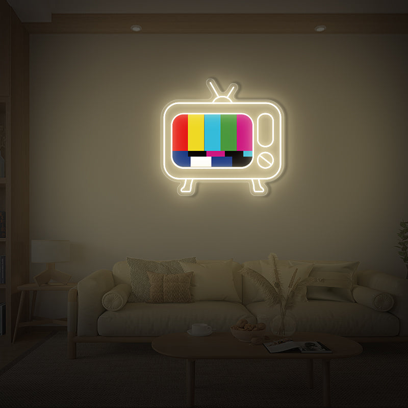 Enseigne au néon rétro TV à impression UV pour la maison