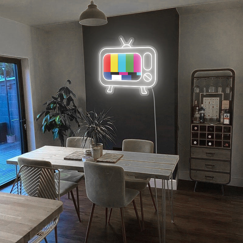 Enseigne au néon rétro TV à impression UV pour la maison