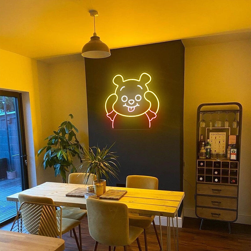 Winnie The Pooh Anime Neon Sign