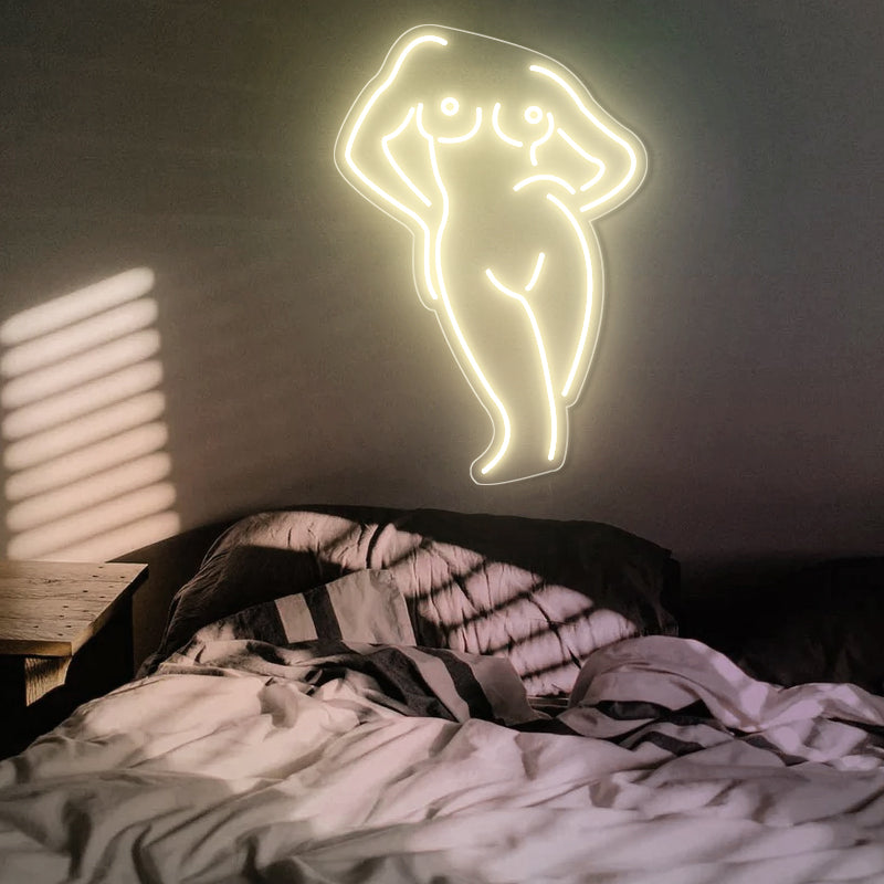 Frauen Körperform Neon Zeichen für Schlafzimmer